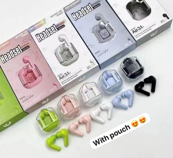 Air 31 Transparent Digital Earbuds with Box Packing - Image 3